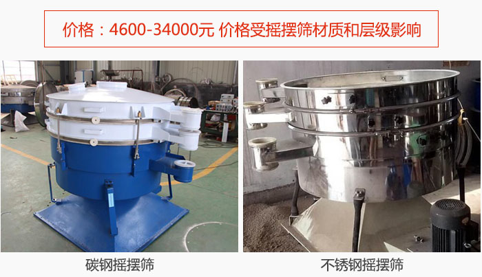價格:4600-34000元 價格受搖擺篩材質(zhì)和層級影響