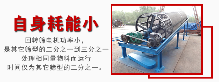 滾筒篩耗能小，使用壽命長，維修方便